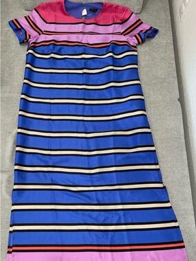 Ann Taylor Pink and Blue Striped Maxi Dress